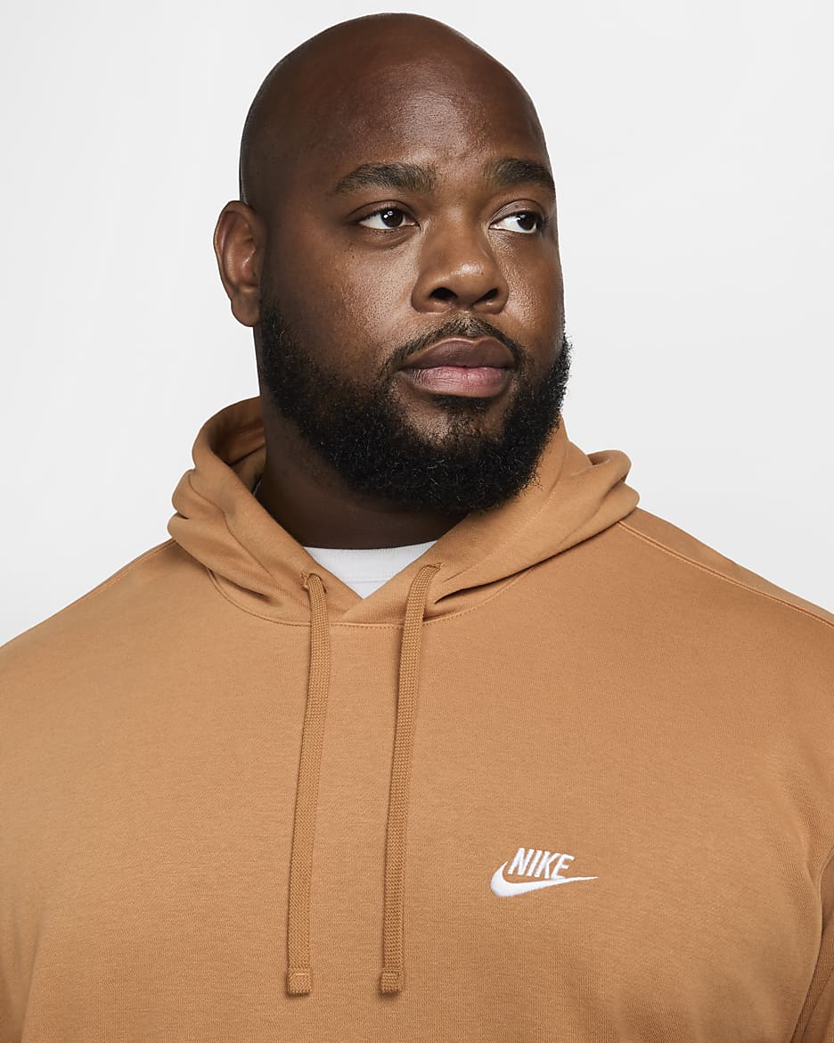 Felpa pullover con cappuccio Nike Sportswear Club Fleece - Flax/Flax/Bianco