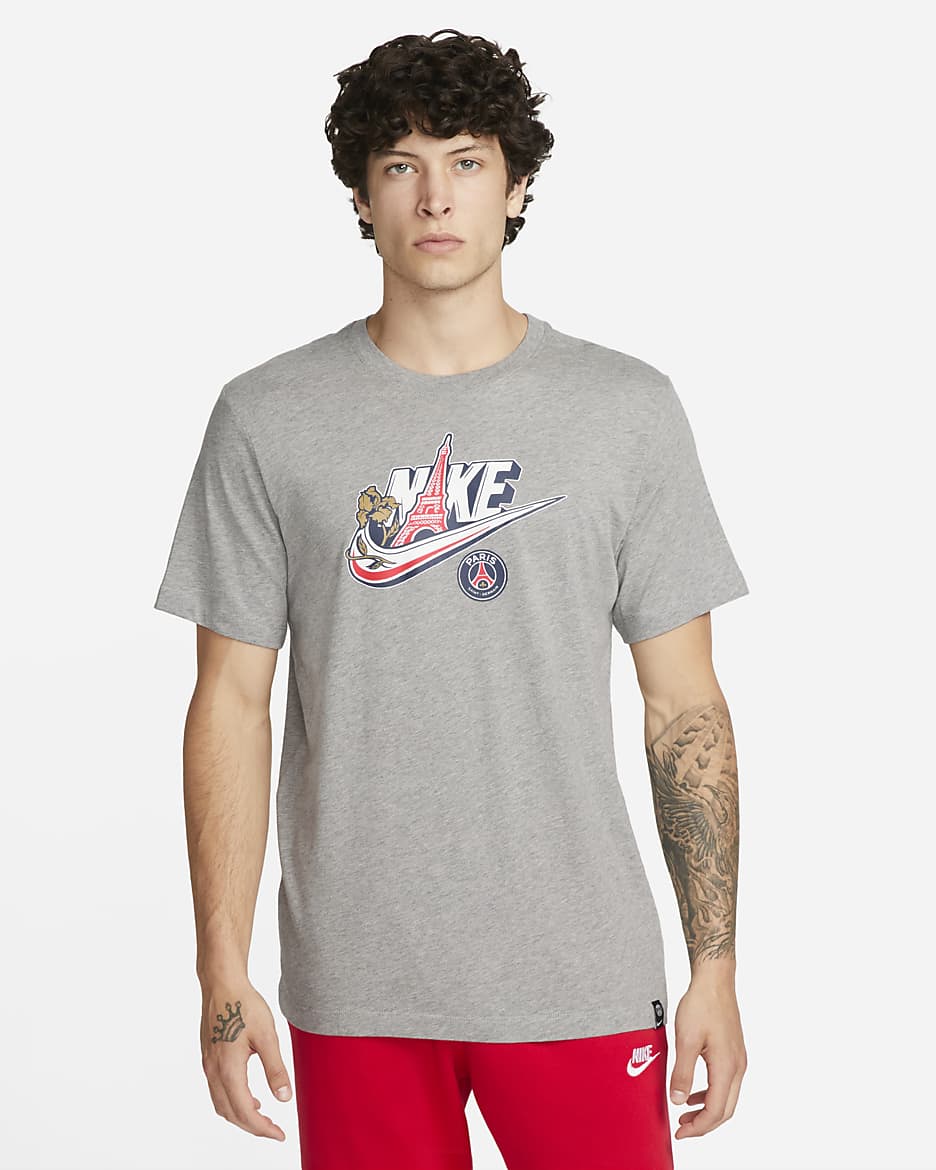 Paris Saint-Germain Men's Nike T-Shirt - Dark Grey Heather