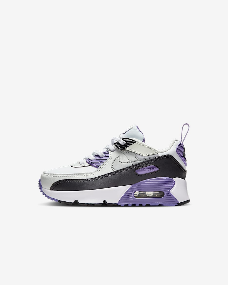Nike Air Max 90 EasyOn Younger Kids' Shoes - White/Dusty Amethyst/Photon Dust/Light Smoke Grey