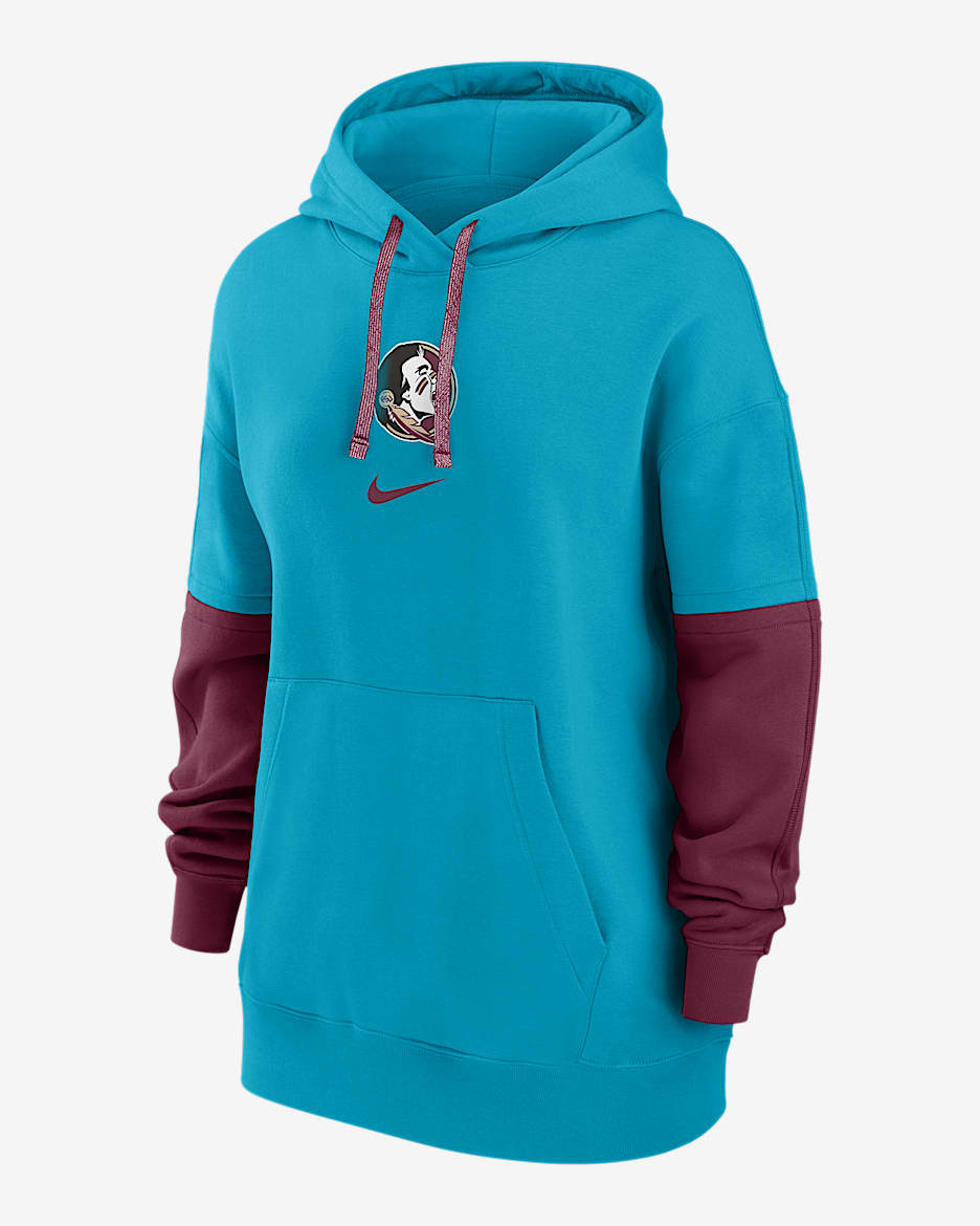Florida State Seminoles Sideline Essential Women's Nike College Pullover Hoodie - Turquoise