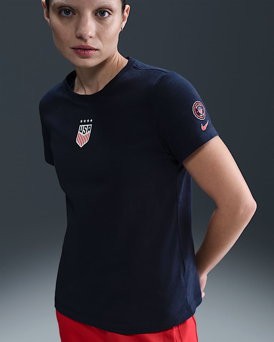 Playera de fútbol Nike para mujer USWNT - Obsidiana