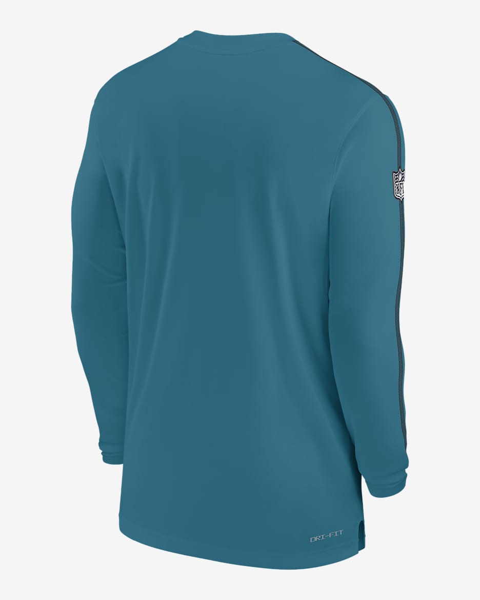 Jacksonville Jaguars Sideline Coach Men's Nike Dri-FIT NFL Long-Sleeve Top - Teal