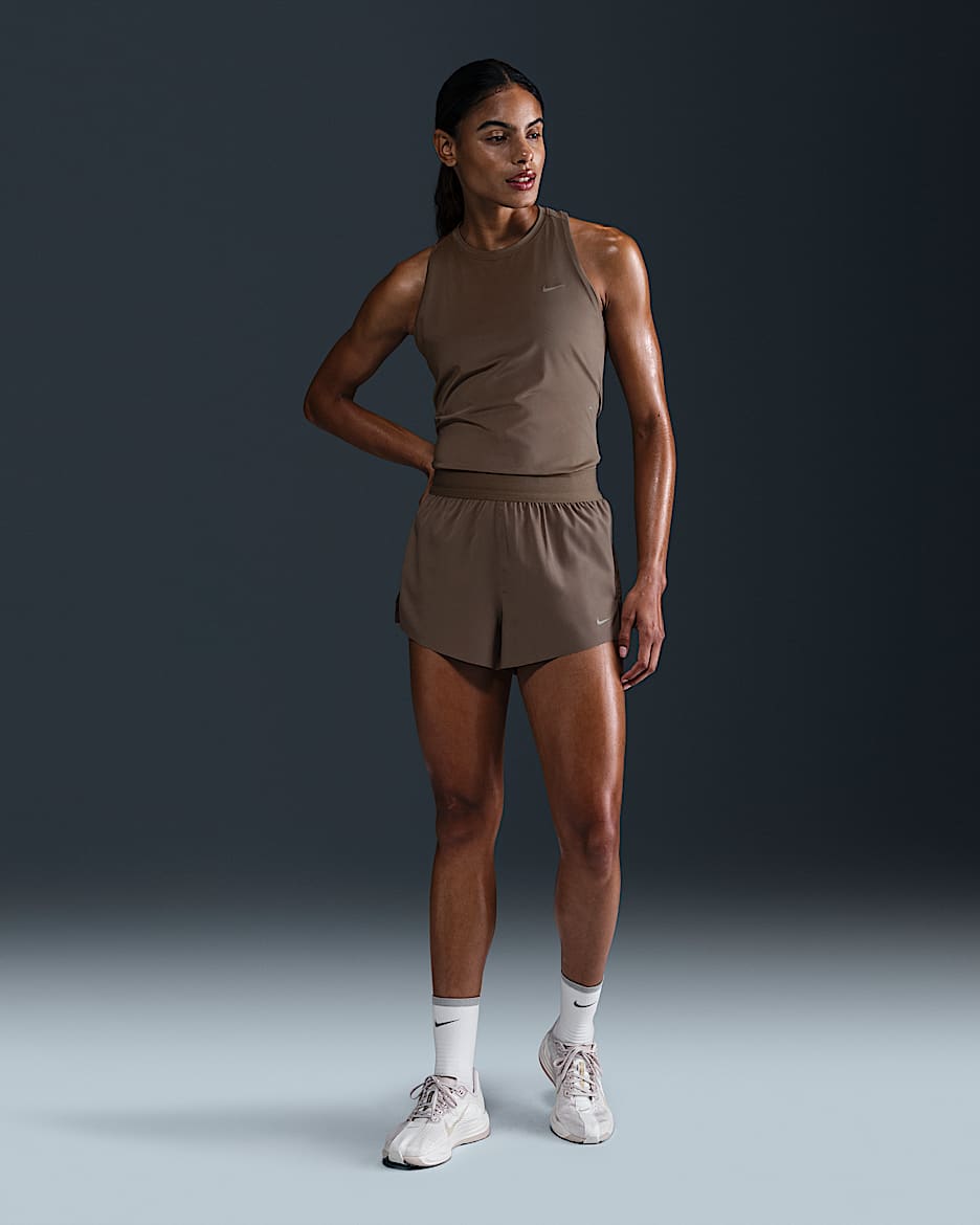 Nike Swift Women's Dri-FIT Mid-Rise 2.5" Brief-Lined Running Shorts - Mink Brown
