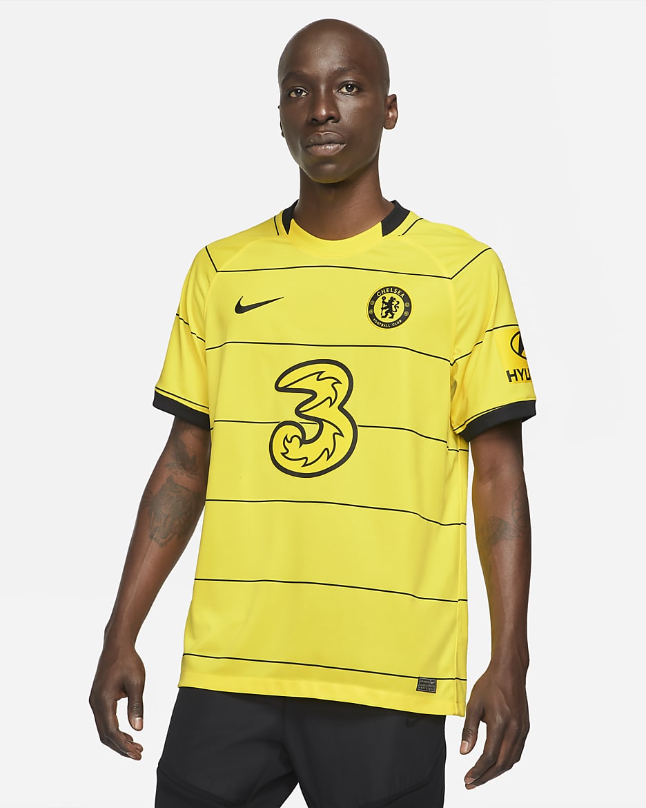 Jersey de fútbol del Chelsea FC visitante 2021/22 Stadium para hombre - Amarillo opti/Negro
