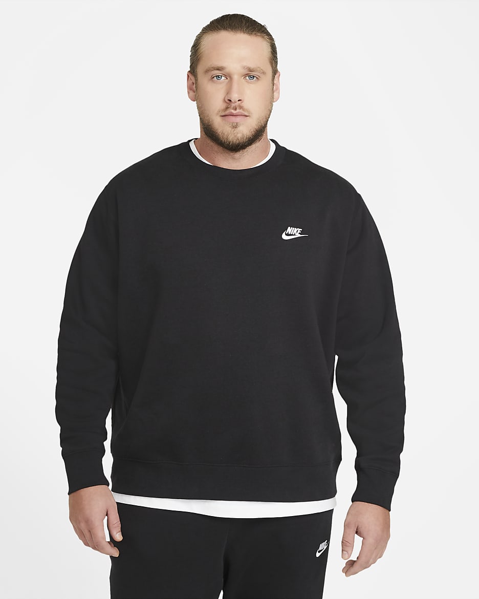 Nike Sportswear Club Fleece Men's Crew - Black/White