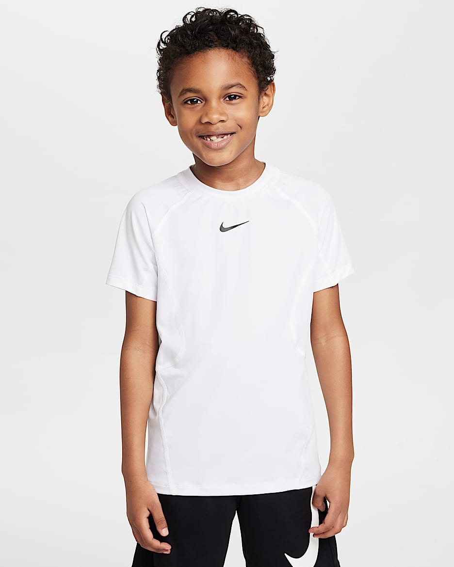 Nike Dri-FIT Pro Little Kids' Short Sleeve Top - White