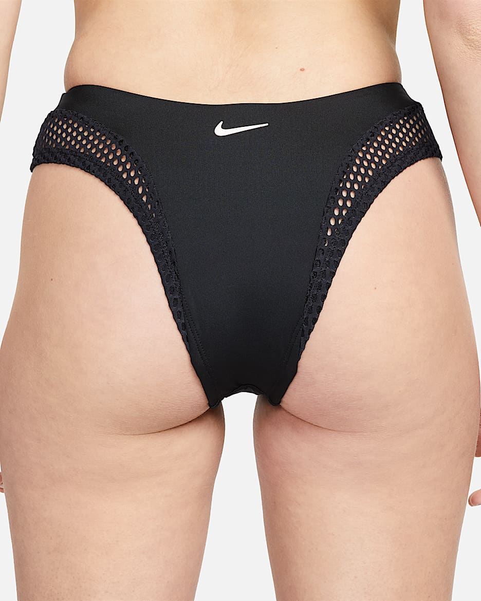 Nike Women's Cheeky Sling Bikini Swim Bottom - Black