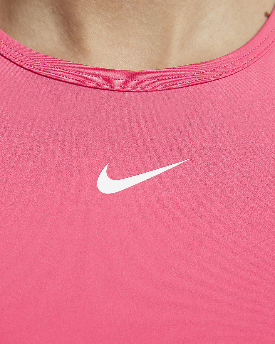 Nike Pro Women's Dri-FIT Cropped Tank Top - Aster Pink/Pinksicle/White