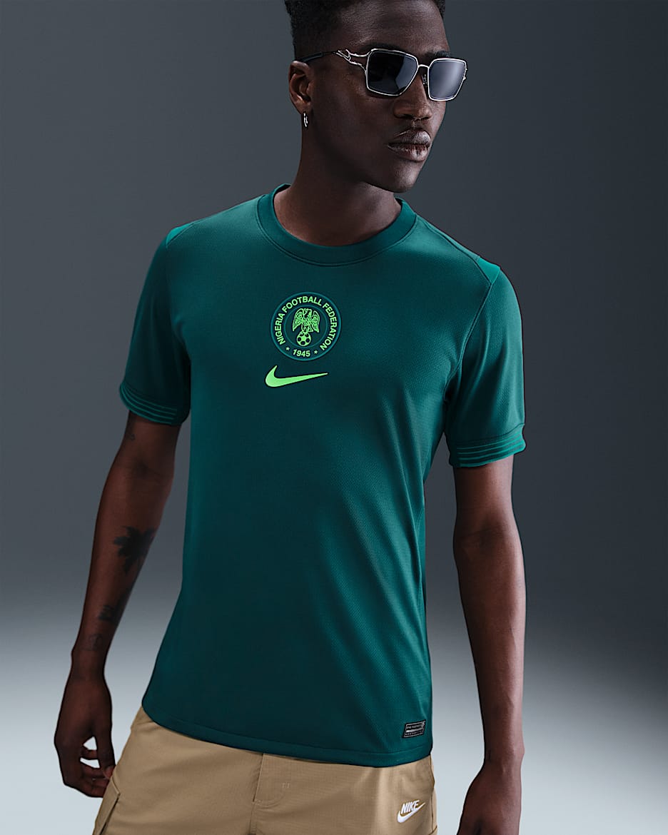 Fotbollströja Nigeria 2025 Stadium (hemmaställ, kvinnor) Nike Dri-FIT Replica för män - Deep Teal/Mardi Gras/Green Strike