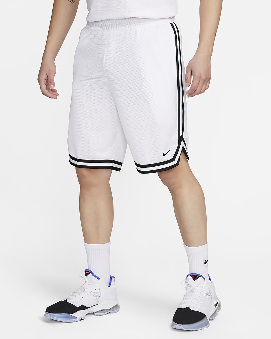 ナイキ DNA メンズ Dri-FIT 26cm バスケットボールショートパンツ - ホワイト/ブラック/ブラック