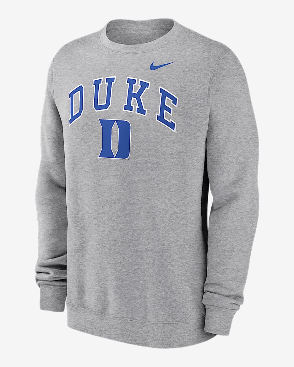 Duke Arch Men's Nike College Pullover Crew - Grey