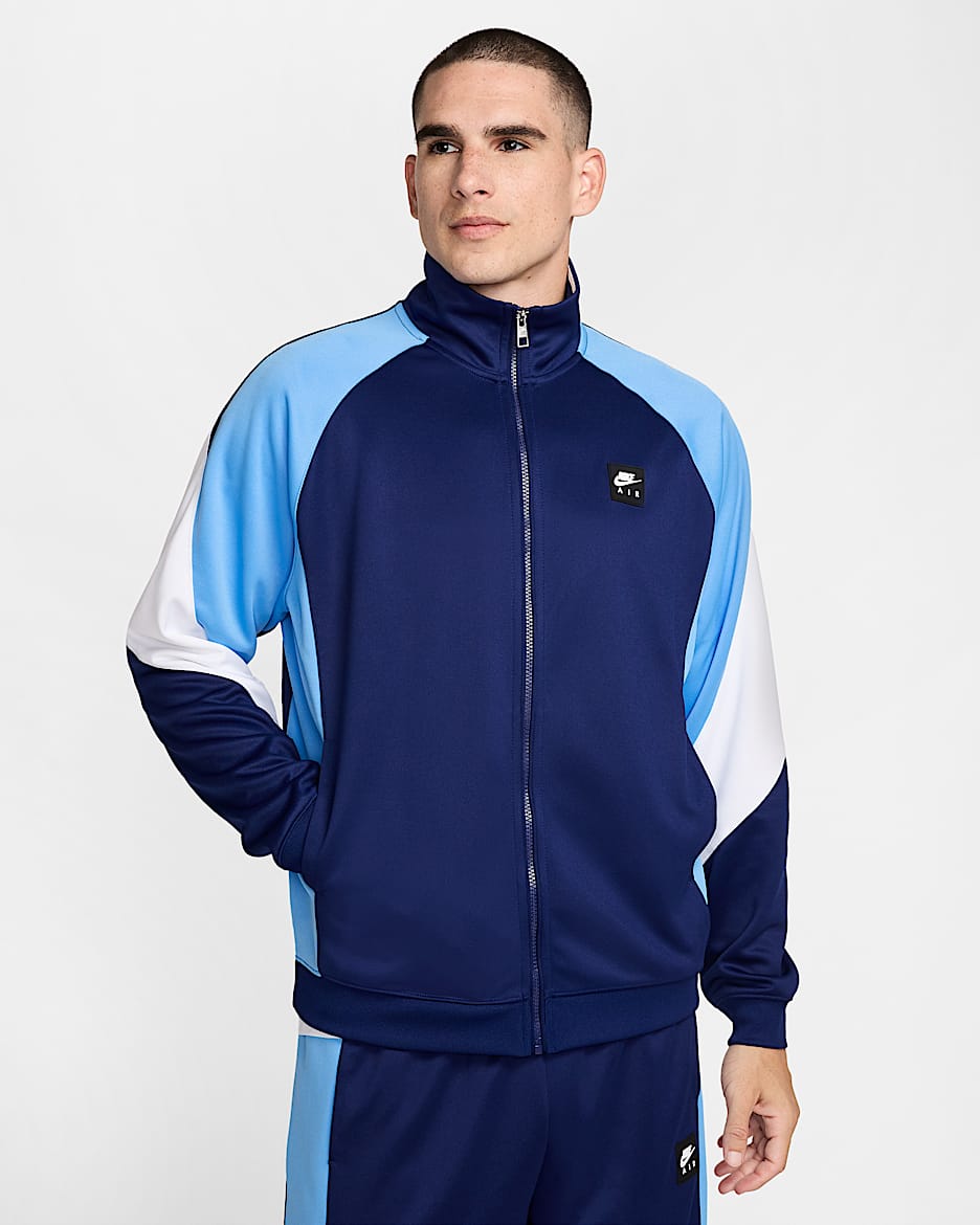 Nike Air Men's Poly-Knit Full-Zip Jacket - Blue Void/University Blue/White/White