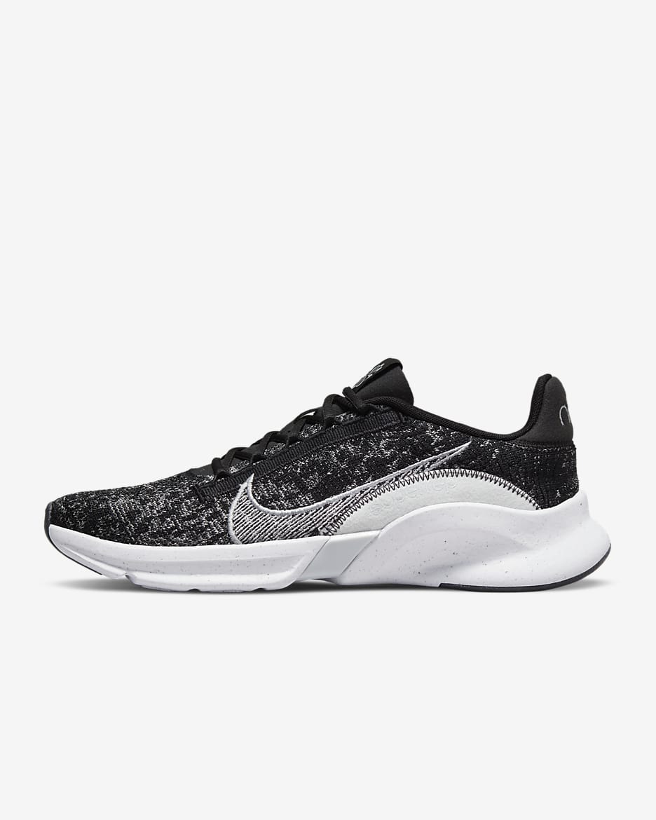 Nike SuperRep Go 3 Next Nature Flyknit Men's Workout Shoes - Black/Anthracite/White/Pure Platinum