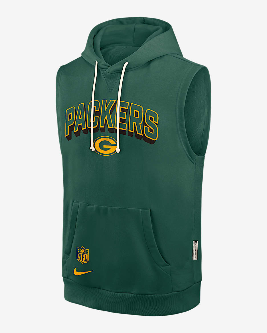 Sudadera con gorro sin cierre sin mangas Nike Dri-FIT de la NFL  para hombre Green Bay Packers Sideline - Verde