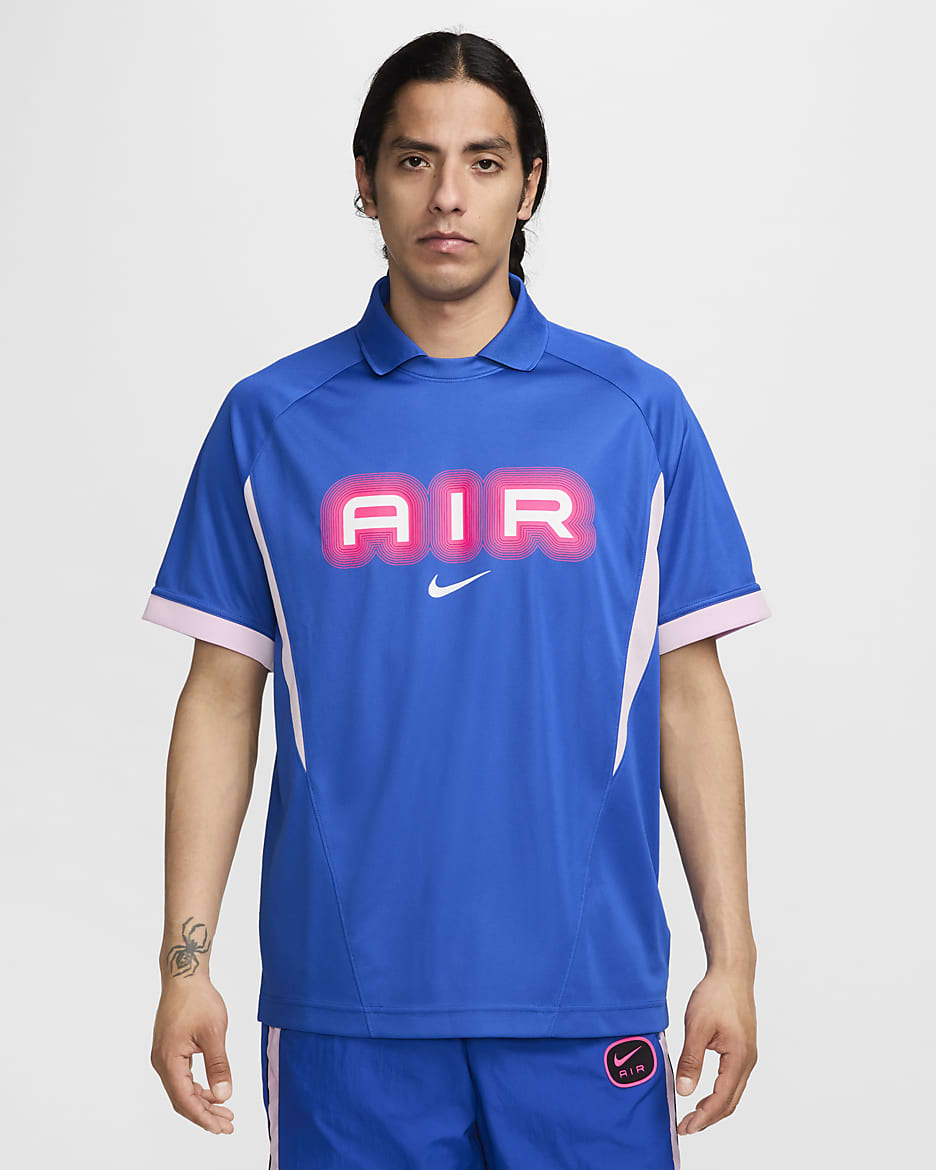 Jersey de manga corta para hombre Nike Air - Royal juego/Espuma rosa/Hiperrosa