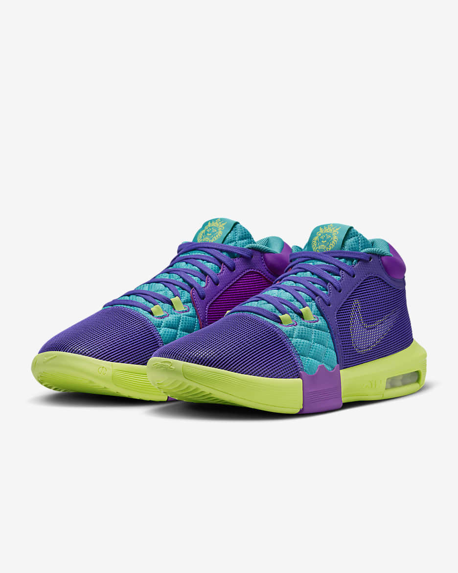 LeBron Witness 8 EP 籃球鞋 - Field Purple/Dusty Cactus/Light Lemon Twist/白色