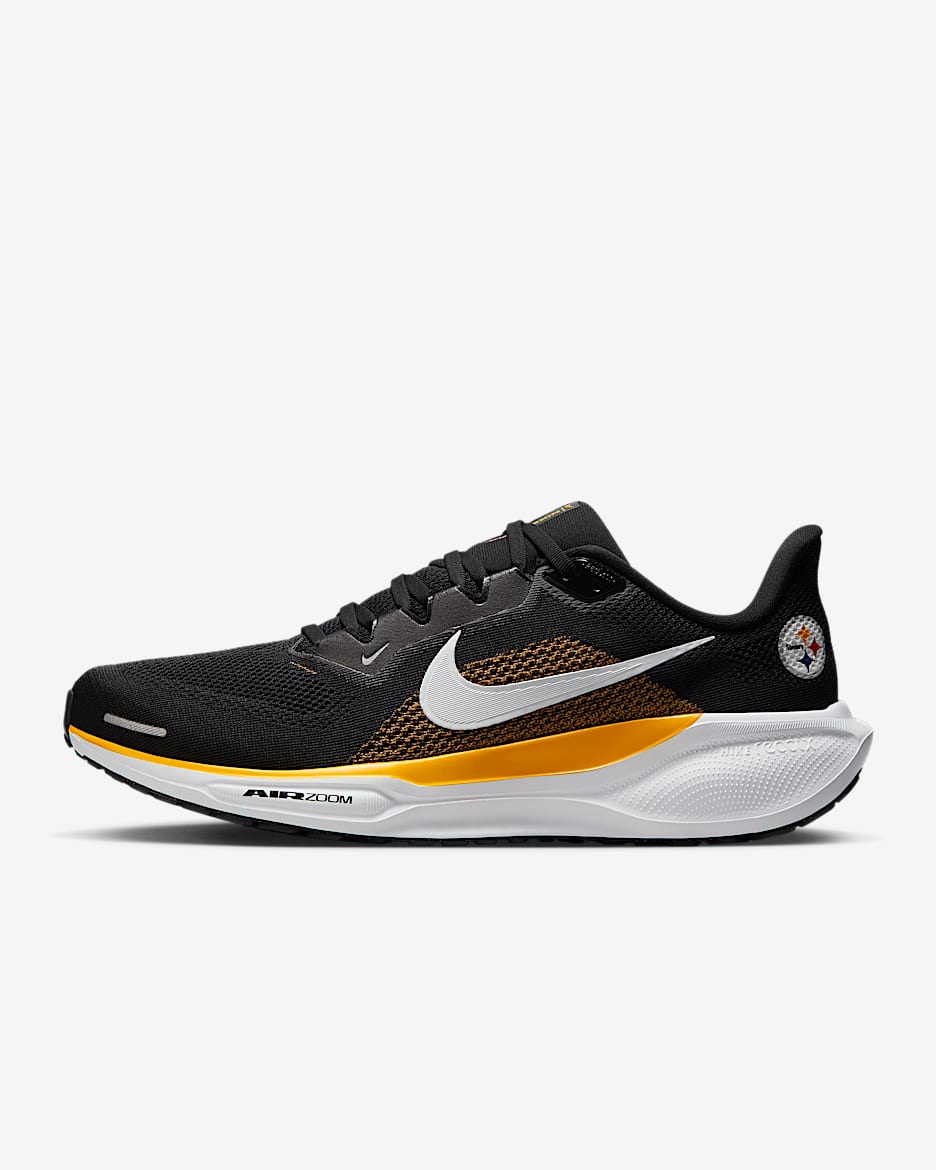 Pittsburgh Steelers Pegasus 41 Men's Nike NFL Road Running Shoes - Black/University Gold/White