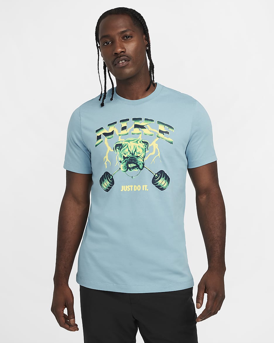 Nike Men's Fitness T-Shirt - Denim Turquoise