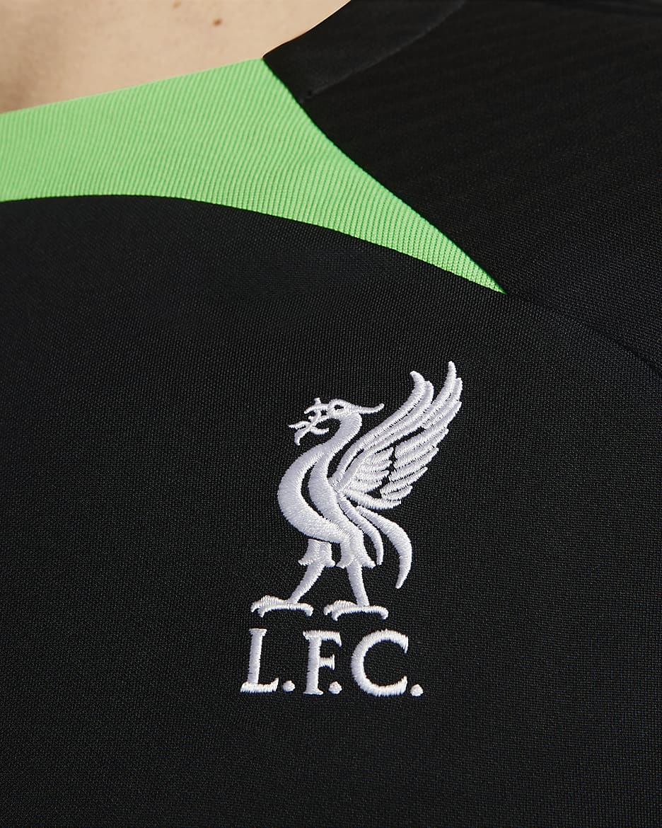 Liverpool FC Strike Men's Nike Dri-FIT Knit Soccer Top - Black/Poison Green/White