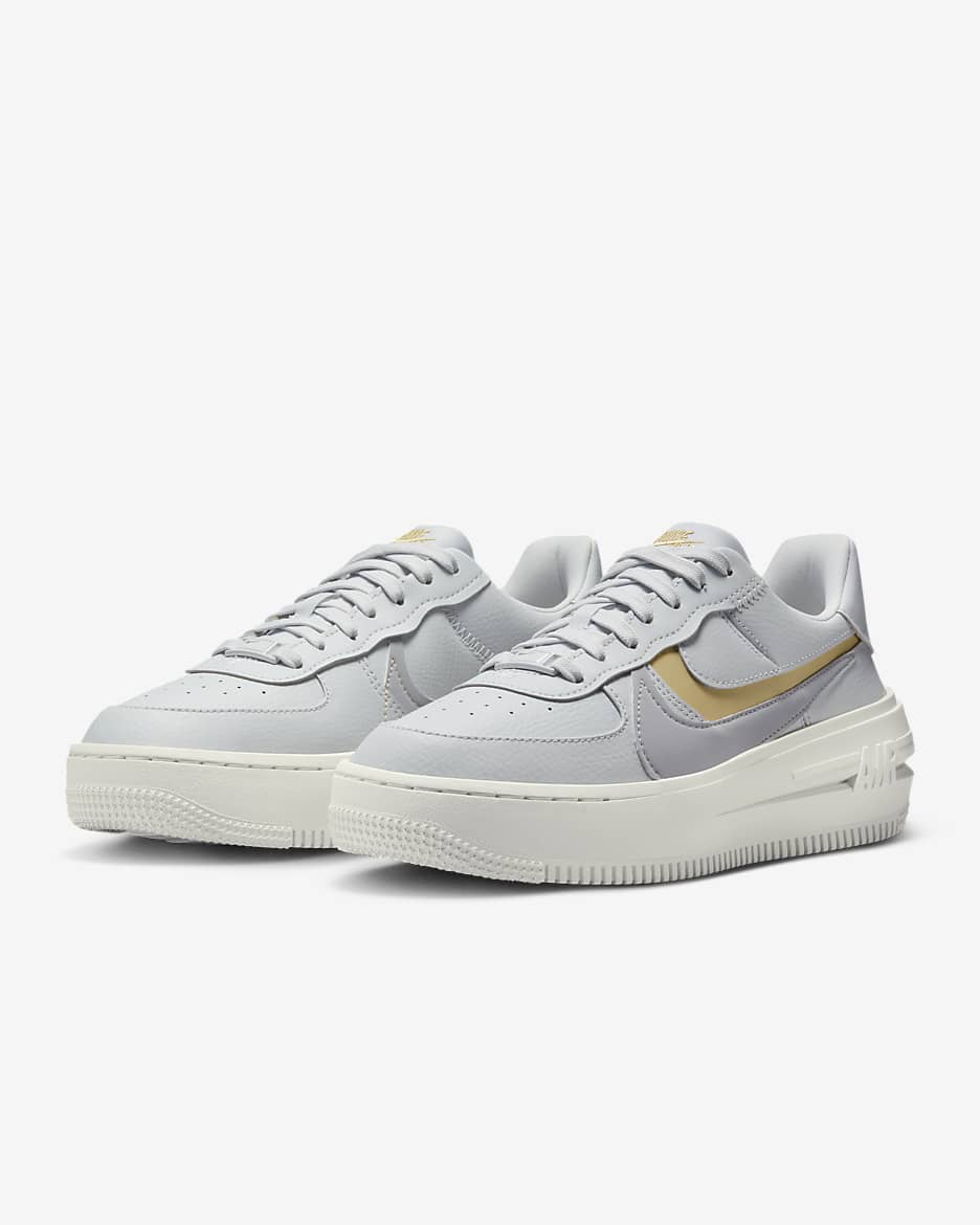 Nike Air Force 1 PLT.AF.ORM 女鞋 - Photon Dust/Team Gold/Sail/Wolf Grey