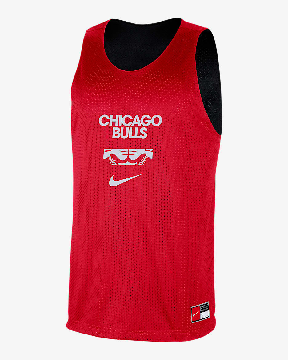Jersey de entrenamiento Nike de la NBA de malla para hombre Chicago Bulls Courtside - Rojo universitario/Negro/Blanco