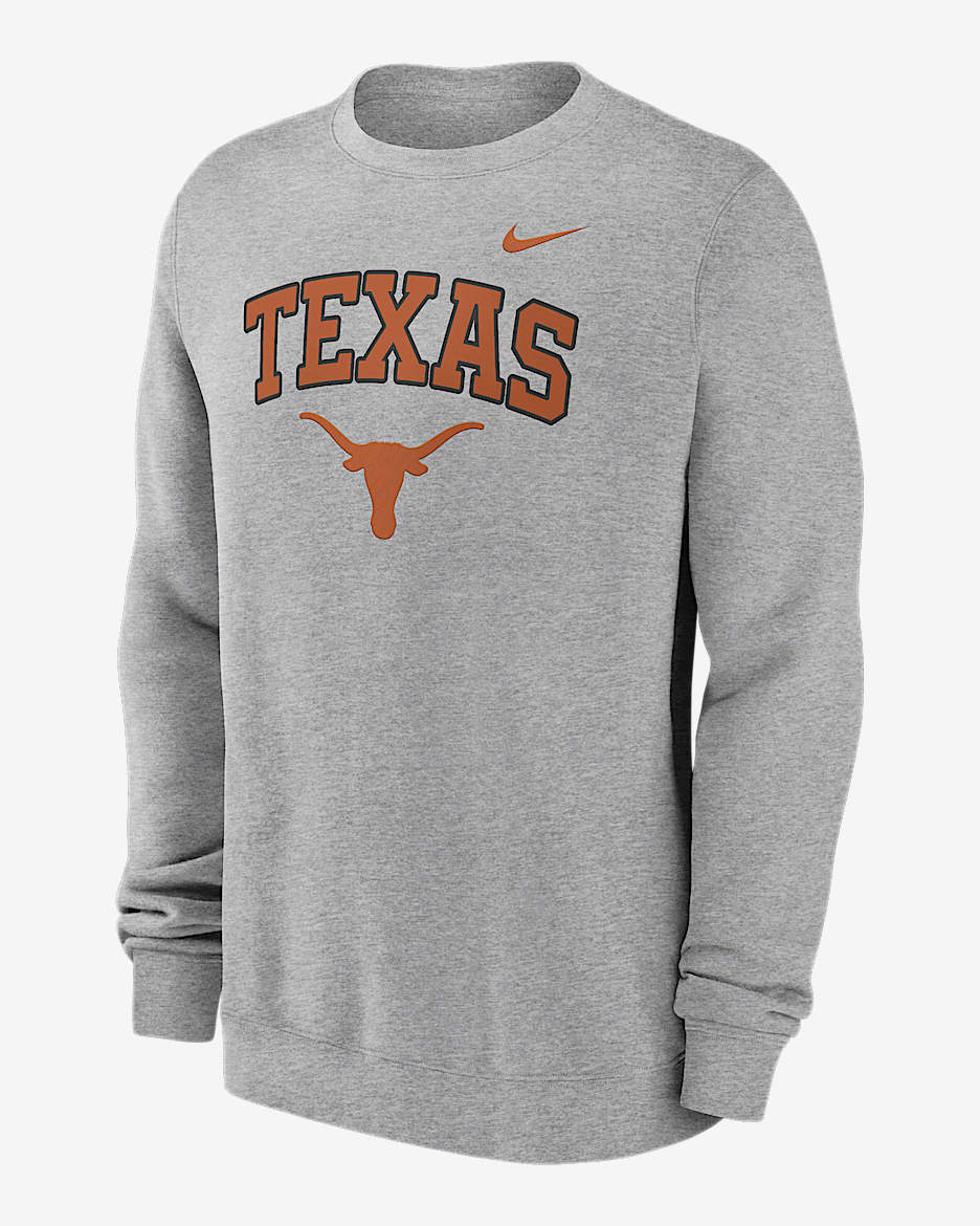 Texas Arch Men's Nike College Pullover Crew - Grey