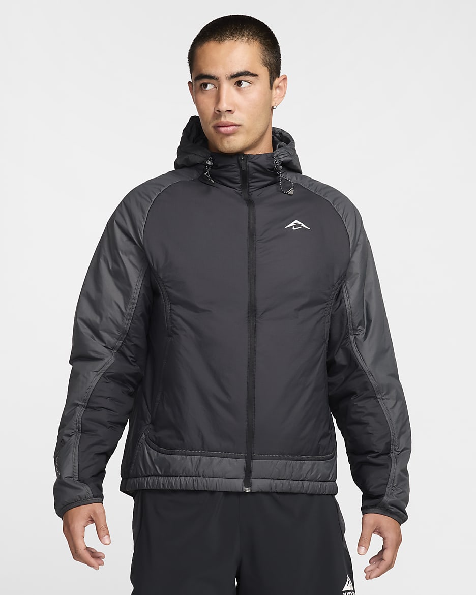 Nike Trail PrimaLoft® Therma-FIT-Laufjacke (Herren) - Schwarz/Anthracite/Summit White