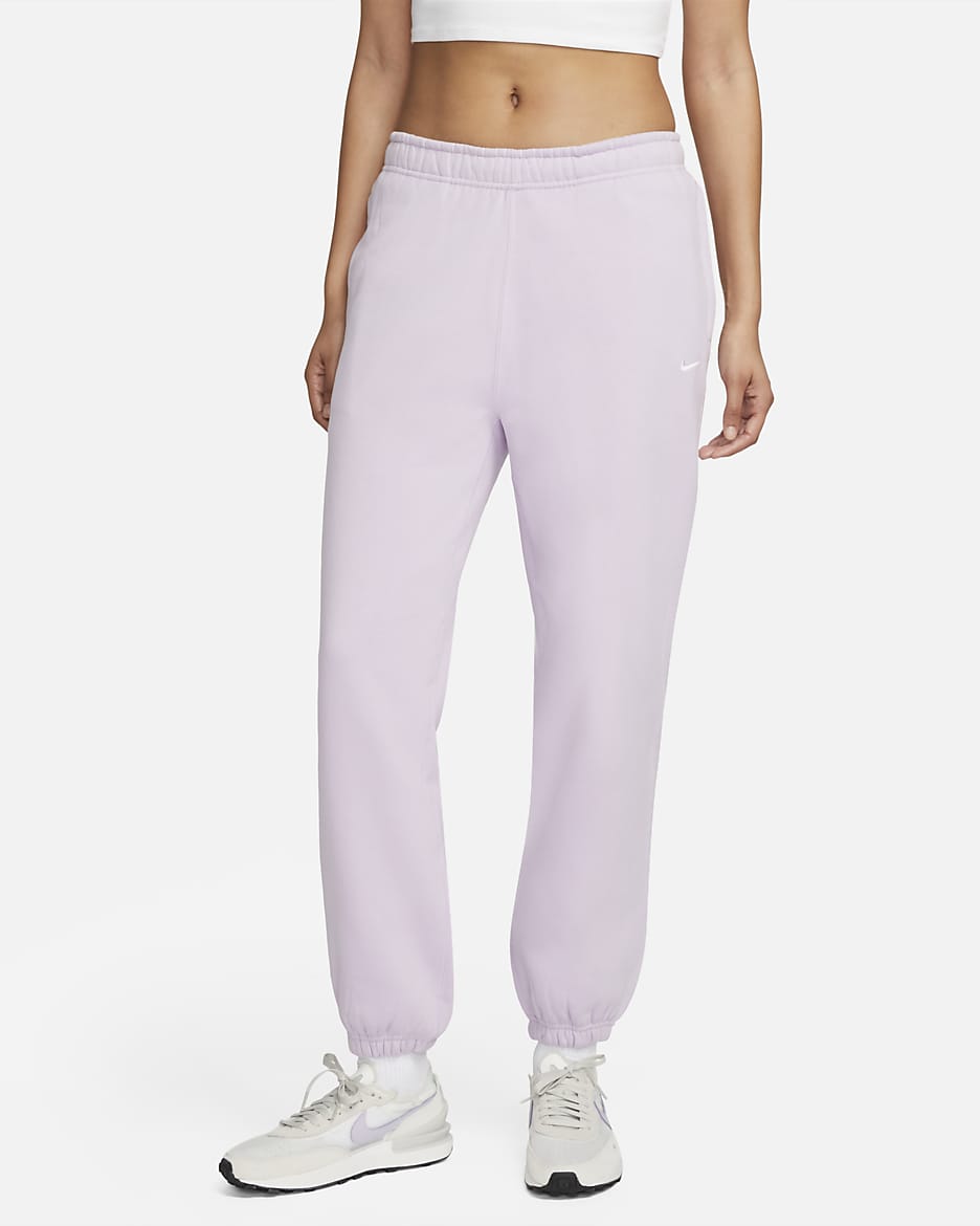 Pants de tejido Fleece para mujer Nike Solo Swoosh - Muñeca/Blanco