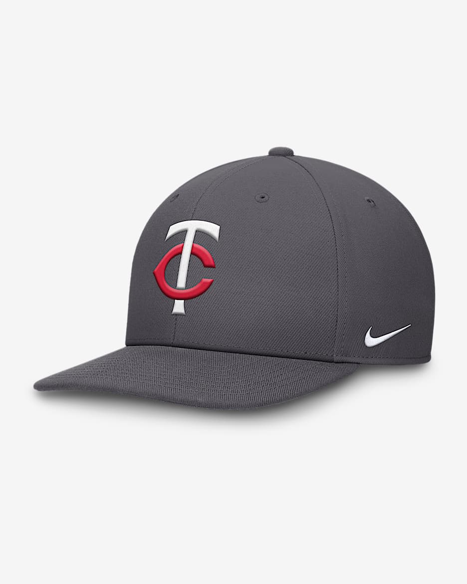 Gorra Nike Dri-FIT de la MLB ajustable para hombre Minnesota Twins Pro - Gris