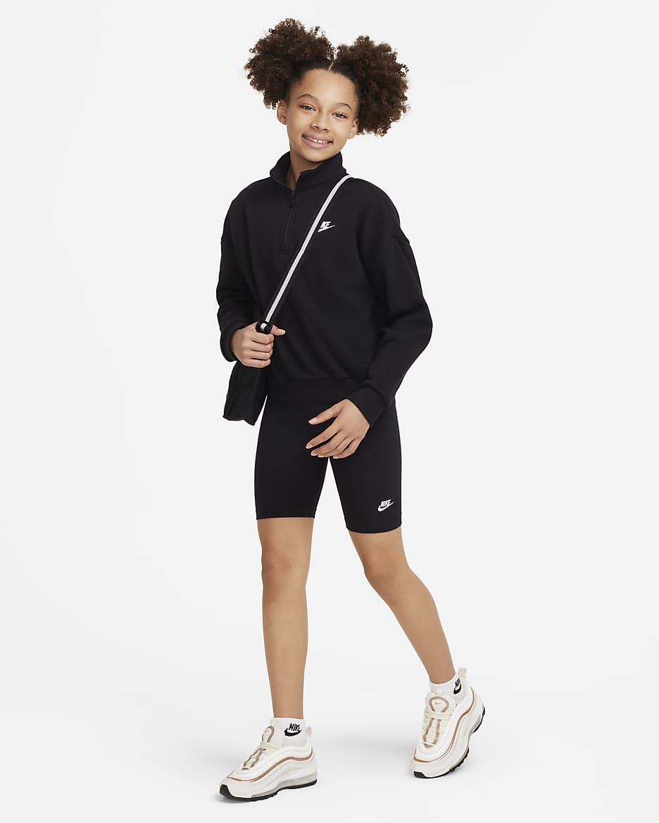 Nike Biker-Shorts (ca. 18 cm) für ältere Kinder (Mädchen) - Schwarz/Weiß