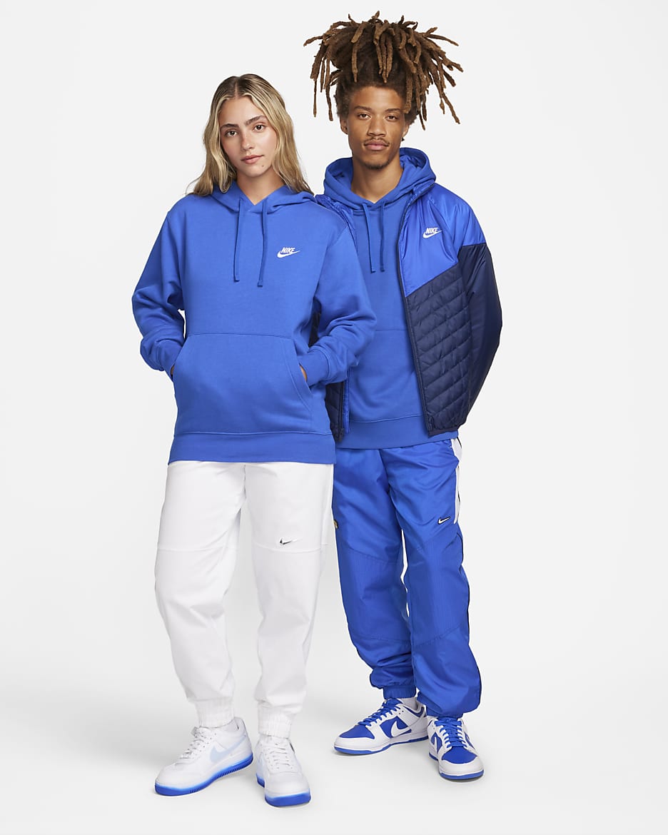 Sweat à capuche Nike Sportswear Club Fleece - Game Royal/Game Royal/Blanc