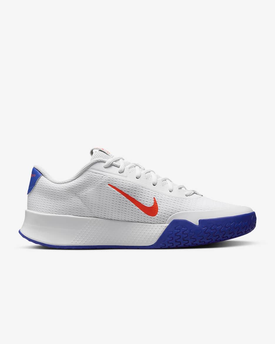 NikeCourt Vapor Lite 2 Men's Hard Court Tennis Shoes - White/Hyper Royal/Hyper Crimson