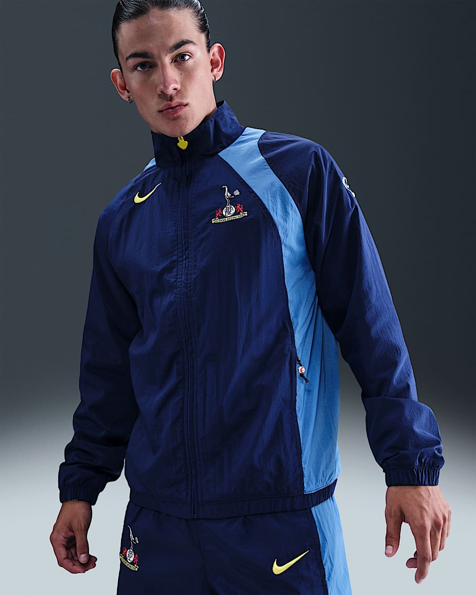 Tottenham Hotspur Nike Total 90 Voetbaltrainingsjack voor heren - Blue Void/Pacific Blue/Dynamic Yellow