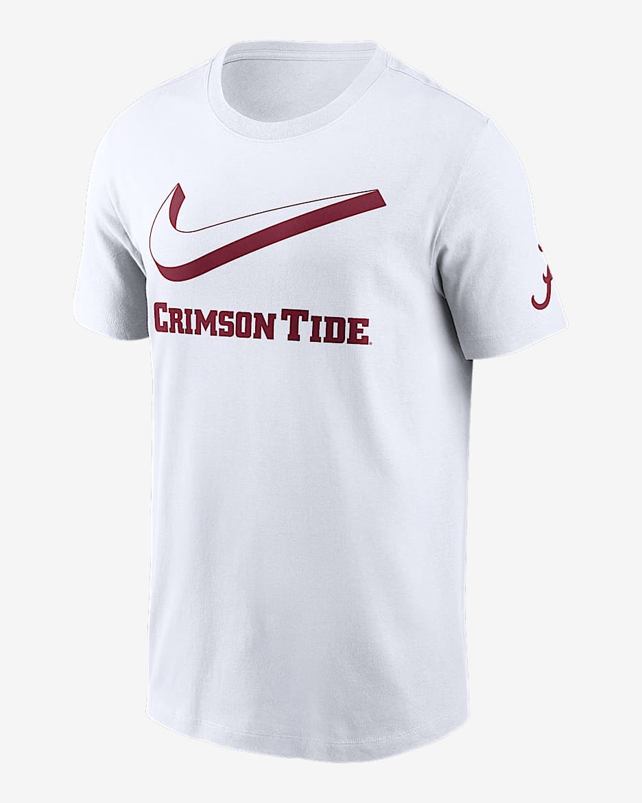Alabama Primetime Campus 2-Hit Swoosh Men's Nike College T-Shirt - White