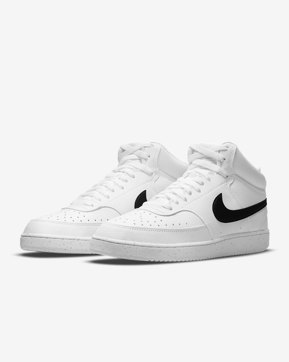 Nike Court Vision Mid Next Nature Men's Shoes - White/White/Black