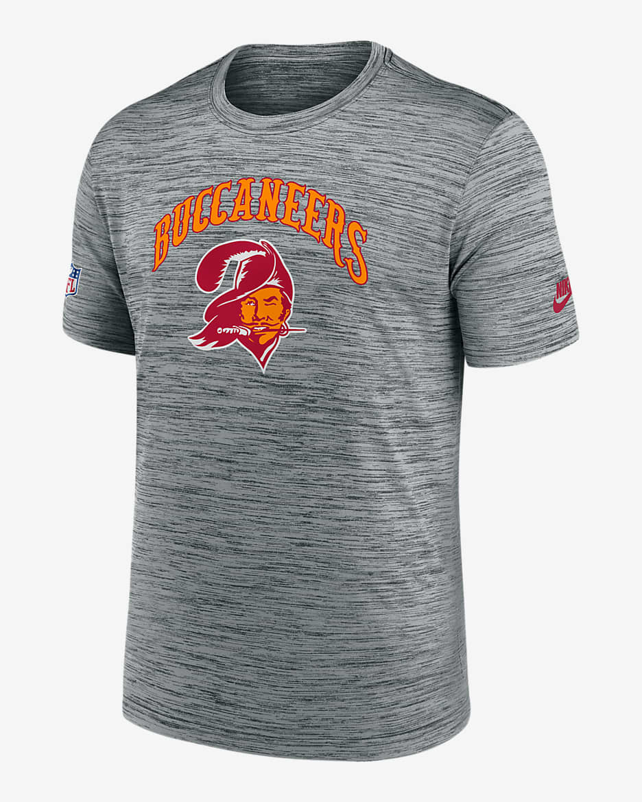Playera Nike Dri-FIT de la NFL para hombre Tampa Bay Buccaneers Sideline Velocity - Gris jaspeado