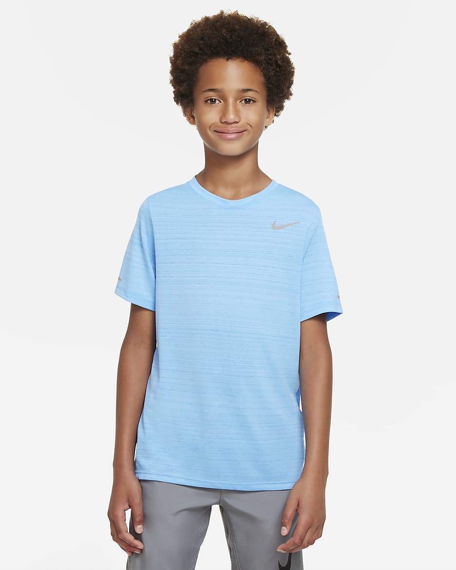 Nike Dri-FIT Miler Older Kids' (Boys') Training Top - University Blue