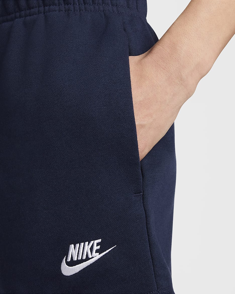 Nike Sportswear Club Fleece Women's Mid-Rise Shorts - Obsidian/White