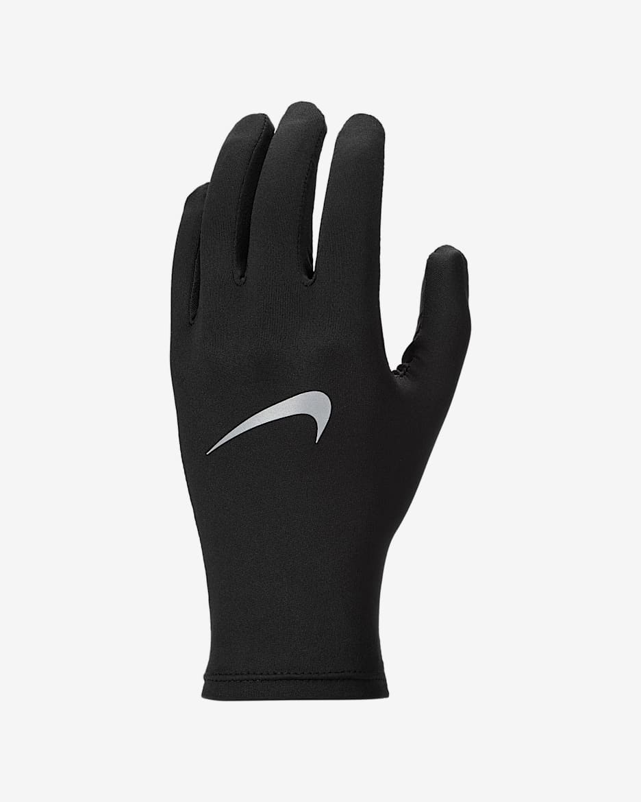 Γάντια Dri-FIT για τρέξιμο με υλικό επένδυσης Nike Pacer (ένα ζευγάρι) - Μαύρο/Silver