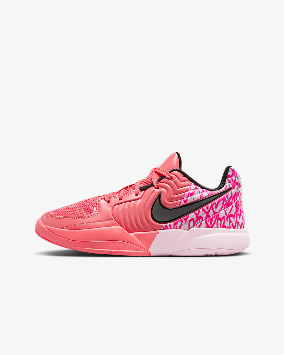 Ja 2 "Heart Eyes" Big Kids' Basketball Shoes - Magic Ember/Pink Foam/Deep Night/Iron Grey