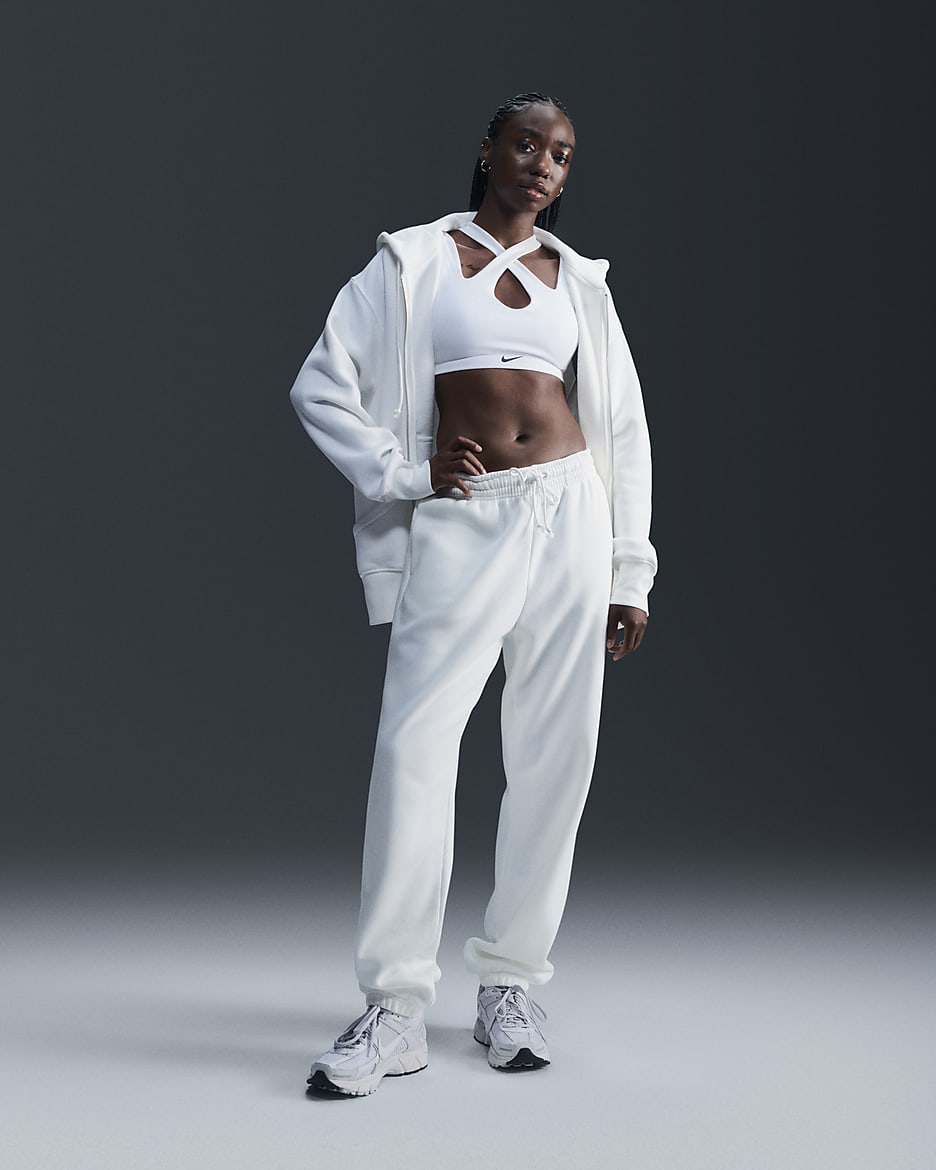 Nike Sportswear Phoenix Fleece Women's Oversized Full-Zip Hoodie - Sail/Black