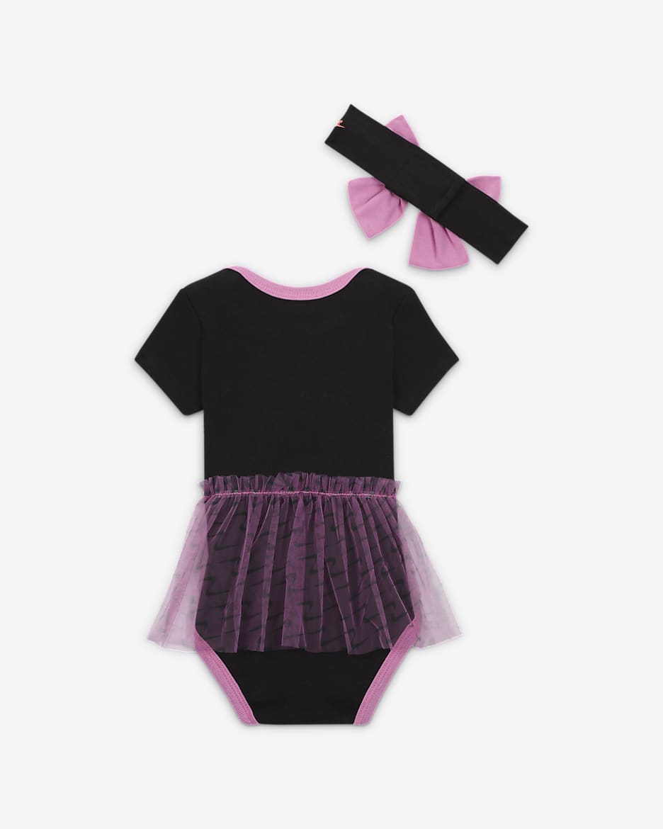 Nike Swooshfetti Baby 2-Piece Tutu Bodysuit Boxed Set - Black