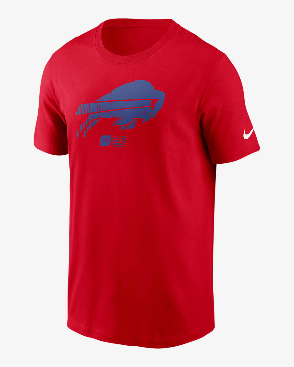 Playera Nike de la NFL para hombre Buffalo Bills Faded Essential - Rojo
