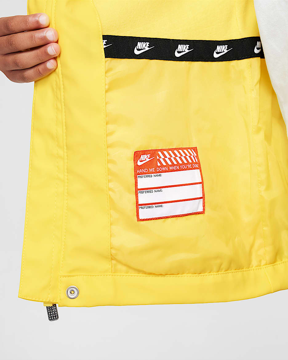 Chamarra impermeable para niños talla pequeña Nike - Amarillo opti