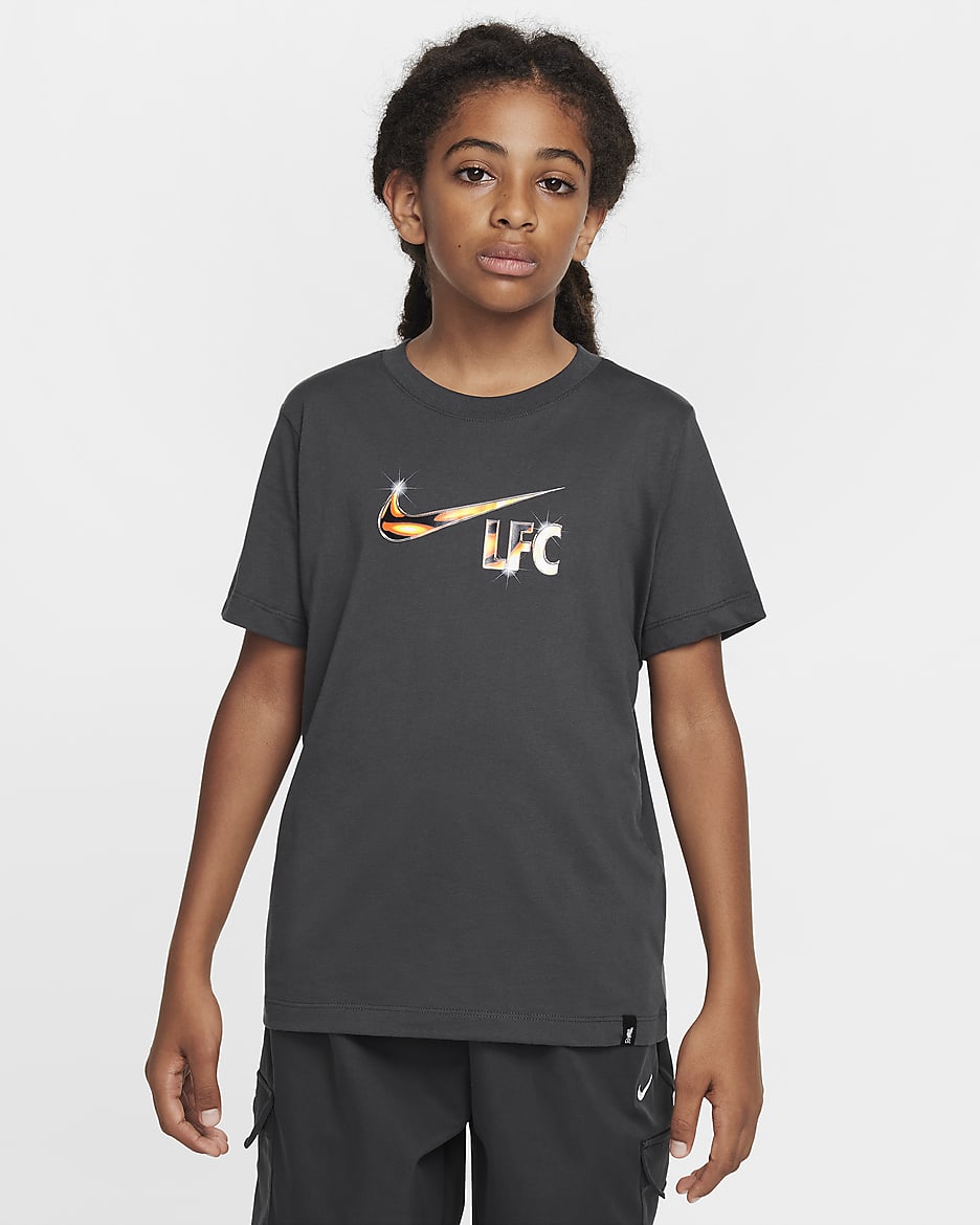 Ποδοσφαιρικό T-Shirt Λίβερπουλ Nike Swoosh για μεγάλα παιδιά - Dark Smoke Grey