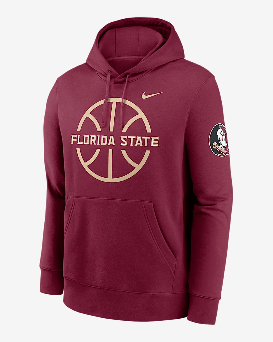Florida State Seminoles Club Basketball Icon Men's Nike College Pullover Hoodie - Team Maroon