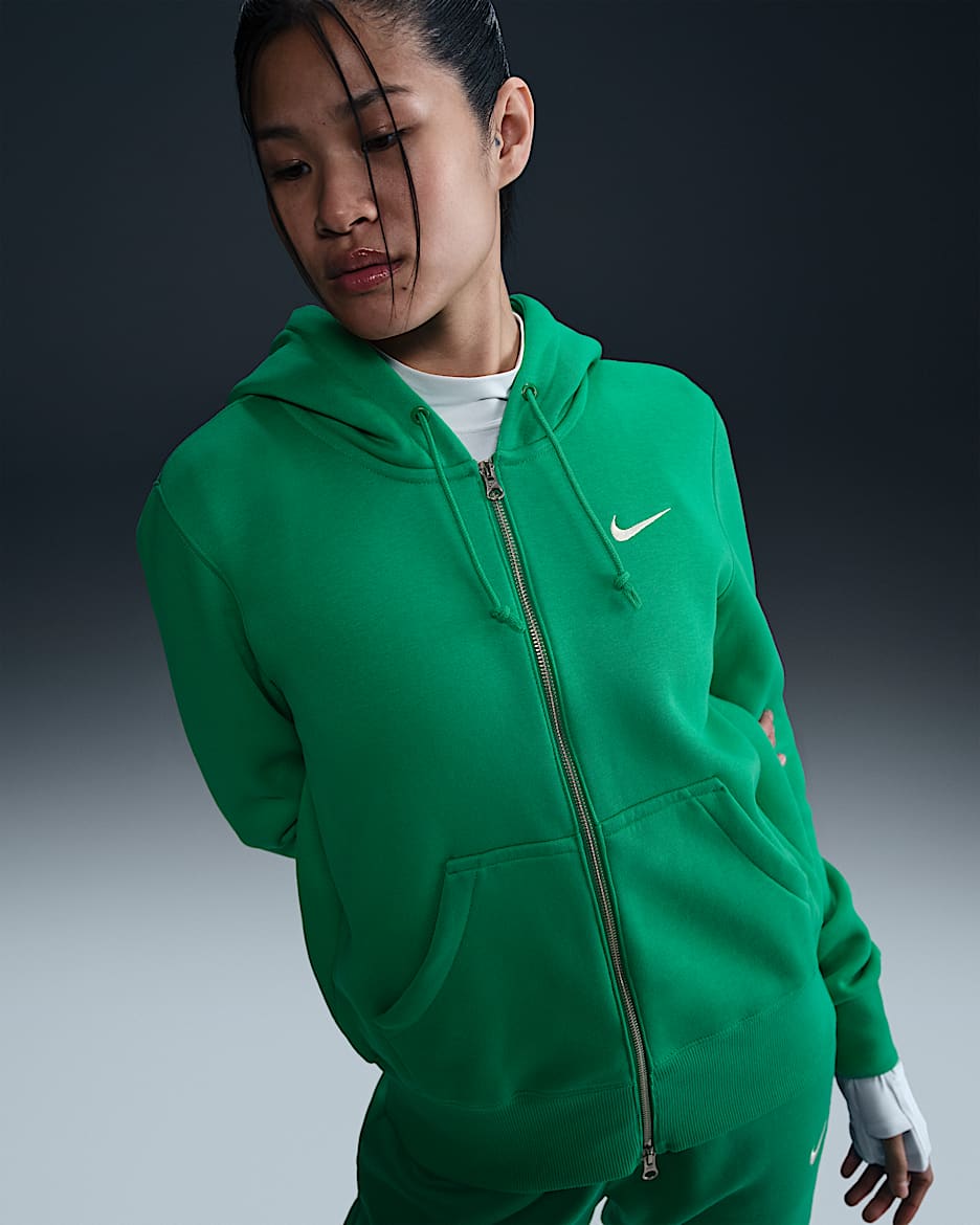 Nike Sportswear Phoenix Fleece Women's Full-Zip Hoodie - Stadium Green/Sail
