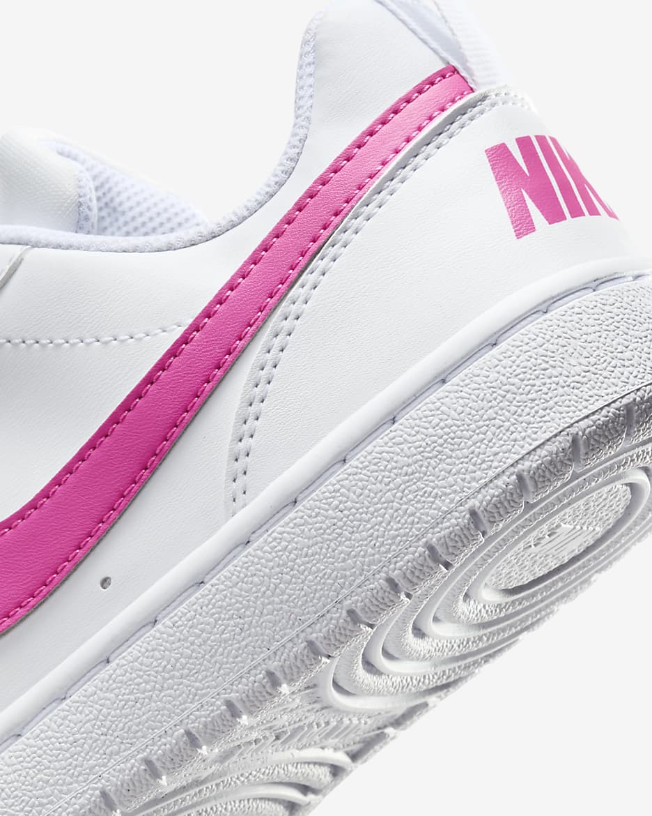 Nike Court Borough Low Recraft Older Kids' Shoes - White/Laser Fuchsia