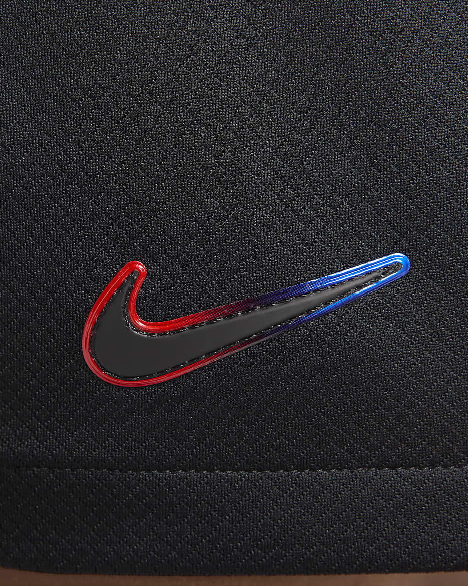 Short de foot replica Nike Dri-FIT FC Barcelona 2024/25 Stadium Extérieur pour femme - Noir/University Red/Hyper Royal/Noir