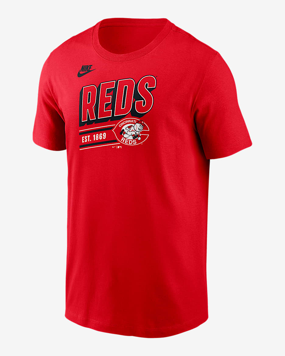 Playera Nike de la MLB para hombre Cincinnati Reds Cooperstown Retro - Rojo deportivo